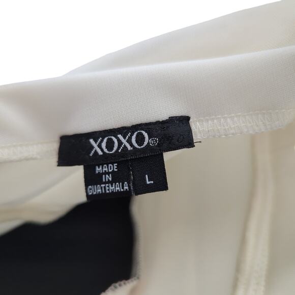 EUC XOXO Dress Cream Womens L Light stain on Breast Plate - Picture 6 of 8